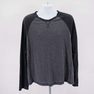 Tommy Bahama Crew Neck Long‎ Sleeve Gray Black Colorblock Knit T-Shirt 2XL